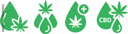 CBD, cannabis, marijuana, leaf, oil, drop, droplet, tincture, medical, health, wellness, natural, organic, supplement, plus sign, cross, symbol, icon, graphic, design, vector, green, white background,