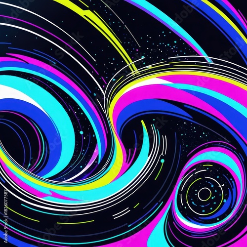 Colorful Abstract Swirling Patterns Creating Dynamic Motion and Energy in Vibrant Design