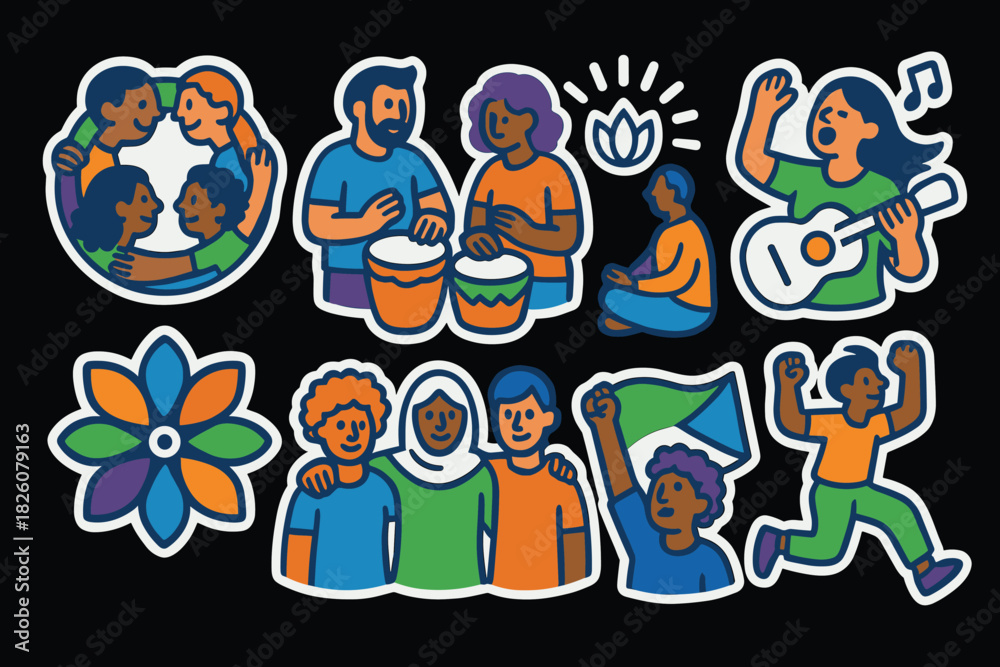 Fototapeta premium Unity and cultural celebration illustrations for artistic design and decor