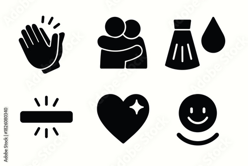 Minimalist icon set for communication and emotion design projects