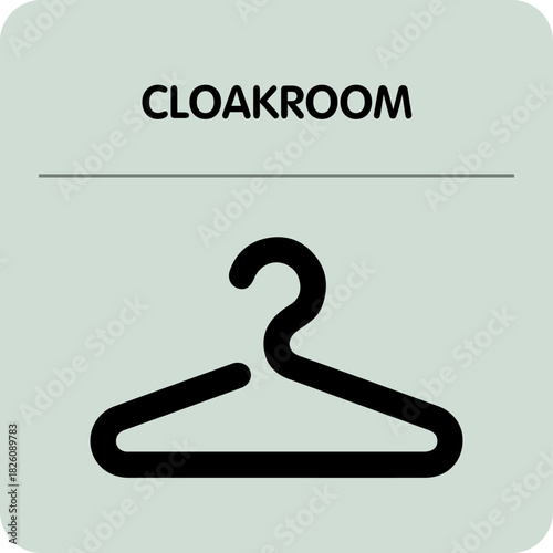 Cloakroom Icon Sign with Hanger Symbol for Public Venue and Event Direction