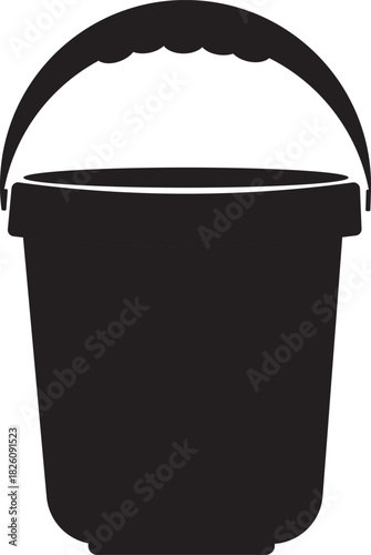 Garden bucket silhouette icon illustration