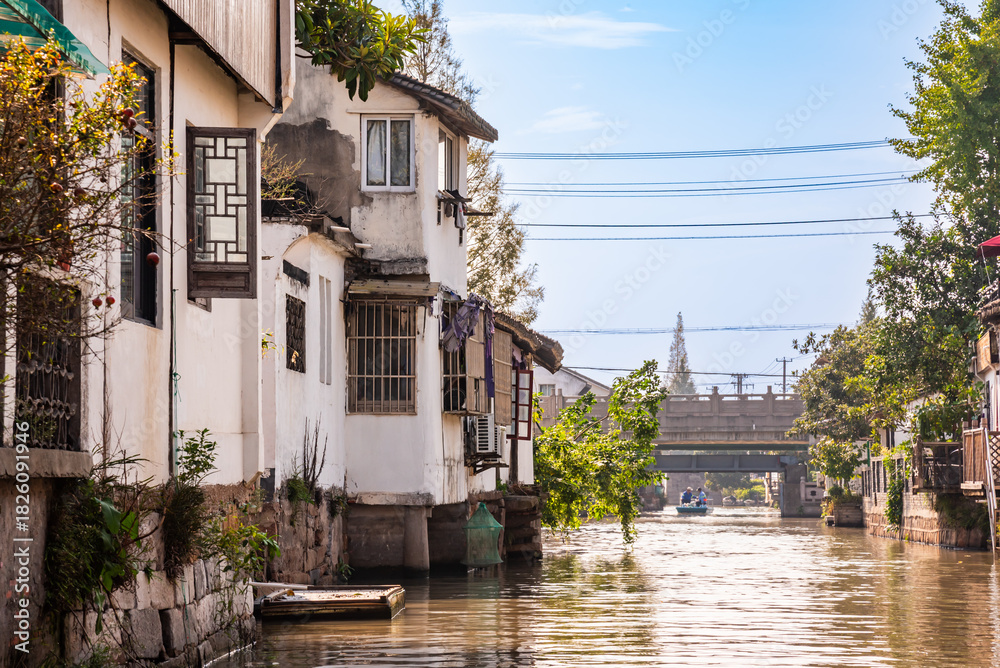 Obraz premium Zhujiajiao, traditional water town near Shanghai, China