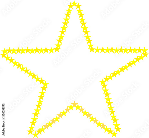 小さな星でできた星フレーム_黃