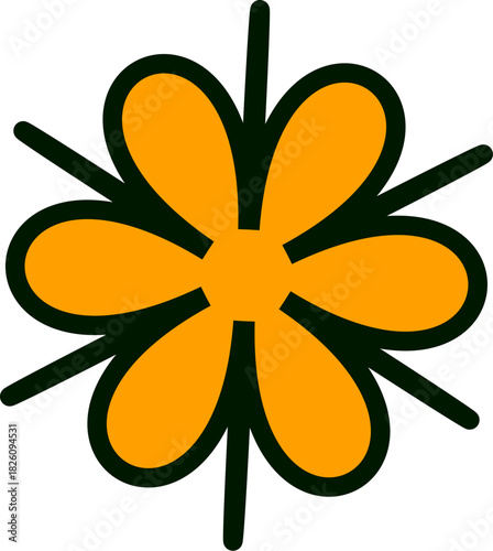 orange flower isolated on white