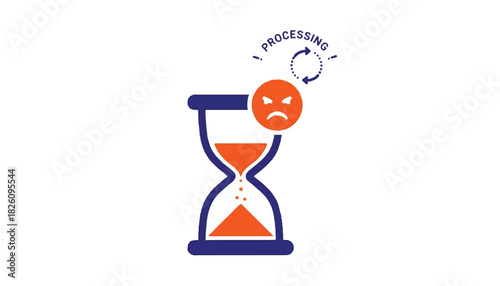 Slow Processing Delay Frustrated Hourglass Icon