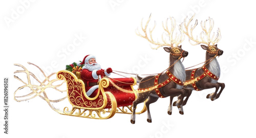 santa claus with reindeer