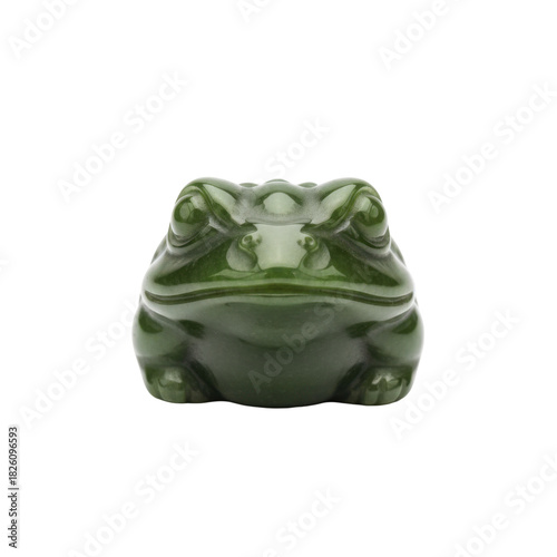 Intricate green jade frog sculpture symbolizing good fortune and prosperity in Chinese culture