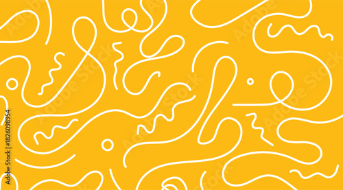 Abstract Lines, Yellow White, Curves & Circles, Quirky Pattern, Modern Designs a fun and playful feel with creative elements, this unique pattern would be awesome for any background