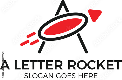 Modern A Letter Rocket Logo Design. Startup, Minimalist Brand Identity Icon