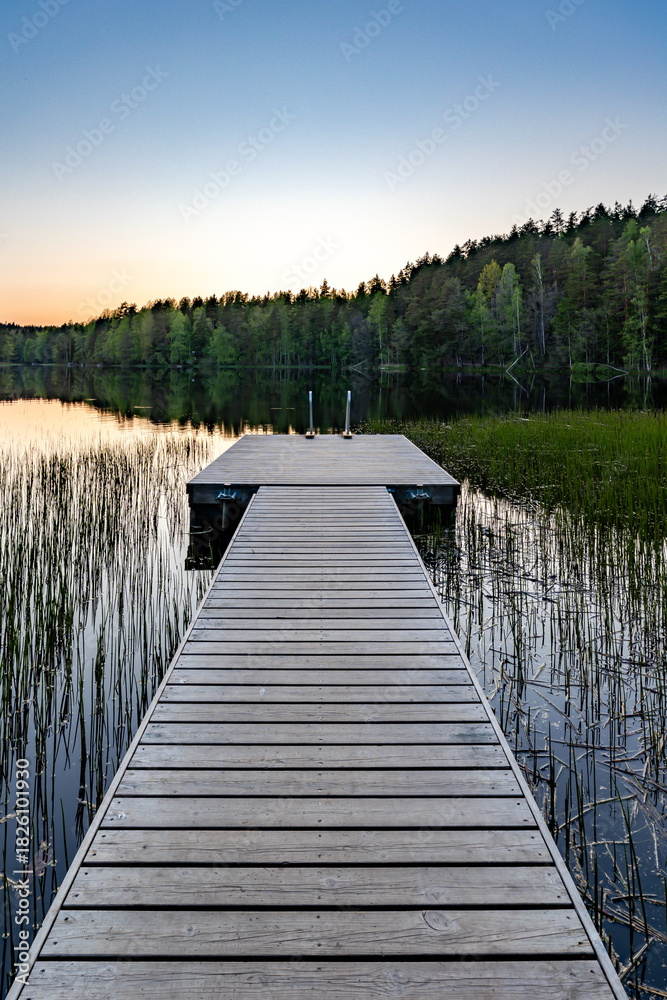 Fototapeta premium wooden bridge in the lake