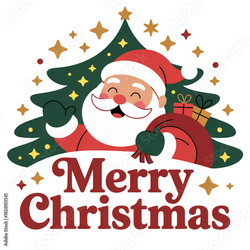 christmas card with santa claus