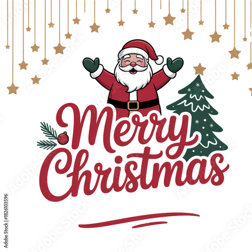 christmas card with santa claus