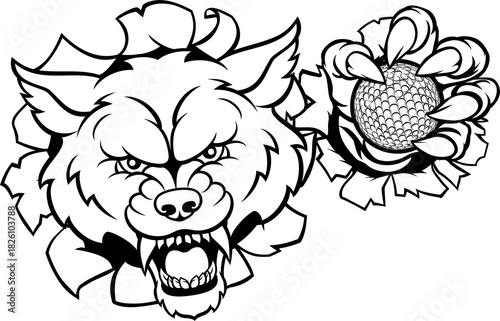 A wolf angry animal sports ...