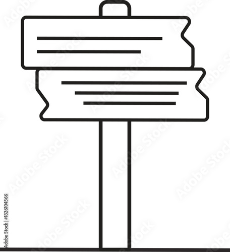 Wooden signpost icon. wooden arrow sign