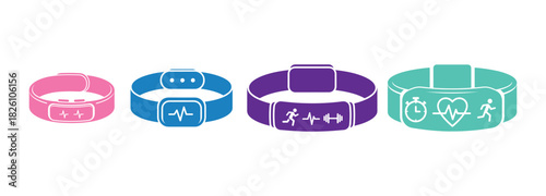 glyph icon vector for fitness bracelet sport.  sign for fitness bracelet sport.  illustration of an isolated symbol