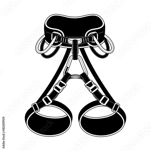 Mountaineering safety harness isolated on white background, Vector, illustration