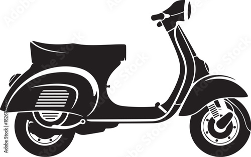 Retro scooter moped vector graphic illustration design element