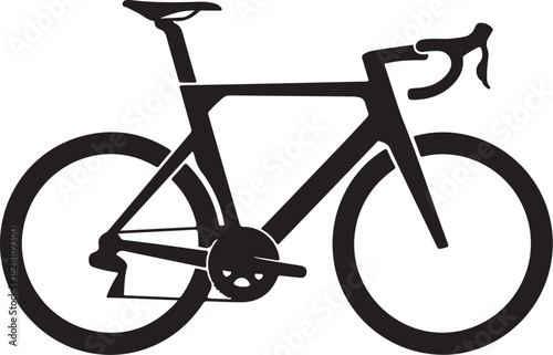 Road bicycle silhouette vector graphic icon for speed cycling race