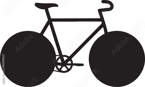 Classic bicycle black silhouette isolated vector graphic icon