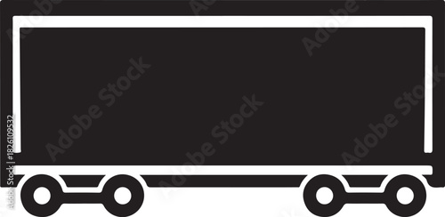 Cargo trailer icon logistics freight delivery symbol transport