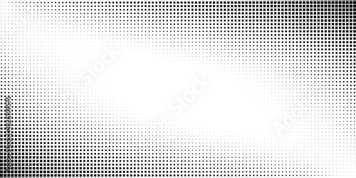 Dotted halftone gradient texture. Vanishing polka dot background. Repeating rectangle abstract