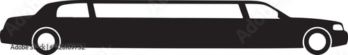 Limousine side profile silhouette icon. luxury transportation.