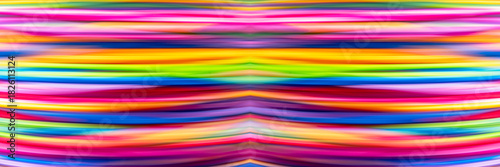 a abstract art piece featuring a dynamic, colorful composition of horizontal, overlapping lines in vivid shades