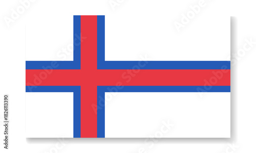 Faroe Islands national flag in flat style. Vector flat background.