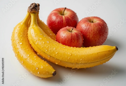 apples and bananas on the table 