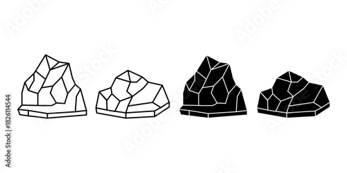Small Ice Chunks Black Icon for Frozen Water Surface and Winter Theme Graphics