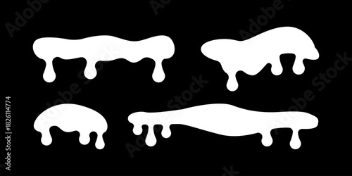 Snow Drip Shapes Black Icon for Winter Decoration and Frozen Dripping Themes