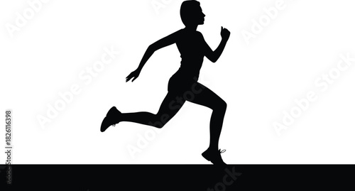 Runner in motion silhouette Vector