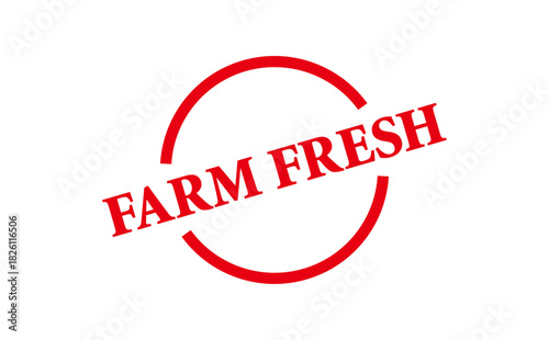 FARM FRESH - Red Rubber Stamp with text message FARM FRESH 
