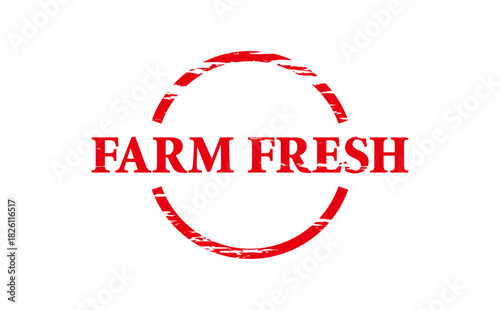 FARM FRESH - Red Rubber Stamp with text message FARM FRESH 
