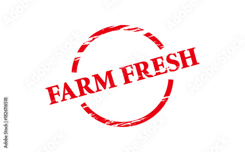 FARM FRESH - Red Rubber Stamp with text message FARM FRESH 

