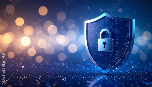 High-tech technology concept for secure internet privacy and data encryption business solutions