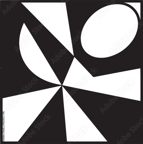 Abstract Geometric Shapes Vector Illustration with Circular and Triangular Elements