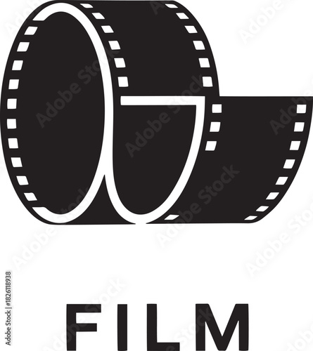 Film Reel Icon Vector Illustration for Media and Entertainment Projects