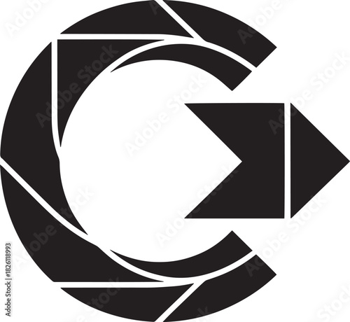 Geometric Arrow Logo Design with Circular Shape for Technology and Innovation Company