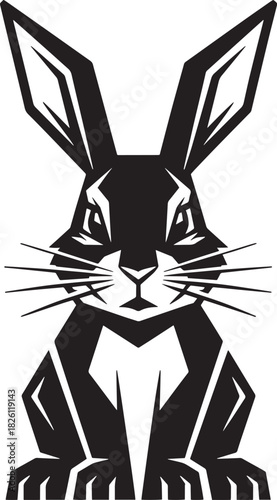 Intense Rabbit Head Vector Illustration for Gaming, Esports, and Animal-Themed Designs