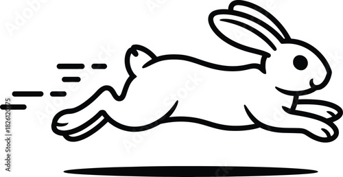 Rabbit running icon Vector
