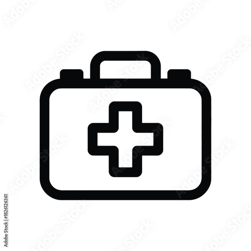 First aid kit icon simple flat vector glyph Isolated on transparent background, png for medical and healthcare design