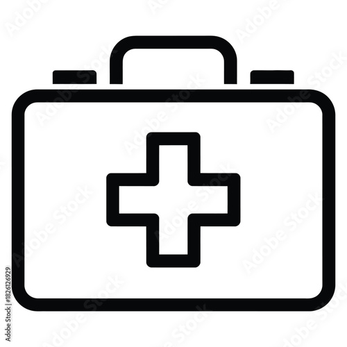 First aid kit icon simple flat vector illustration Isolated on transparent background, png for medical and healthcare design