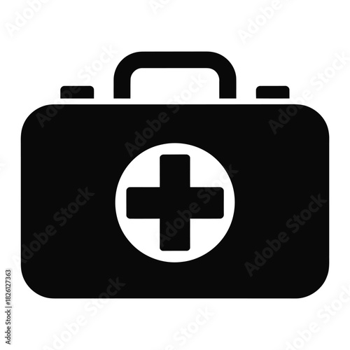 First aid kit icon simple flat vector design Isolated on transparent background, png for medical and healthcare applications