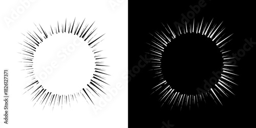 Dynamic abstract spiral sound wave rhythm lines. Circular spiral sound wave rhythm of lines. Circular futuristic abstract lines, black and white background.	