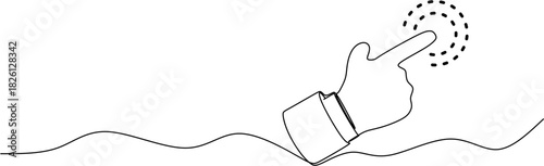 Continuous line drawing. Touch or click. Vector illustration.