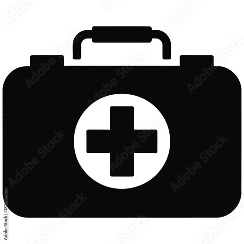First aid kit icon simple flat vector design Isolated on transparent background, png for medical and healthcare applications