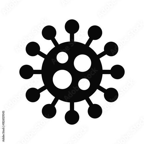 Black virus icon simple flat vector design Isolated on transparent background, png