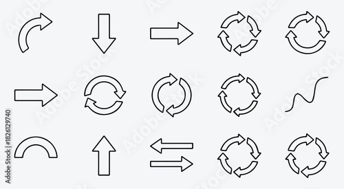 Bold Black Line Icon Collection